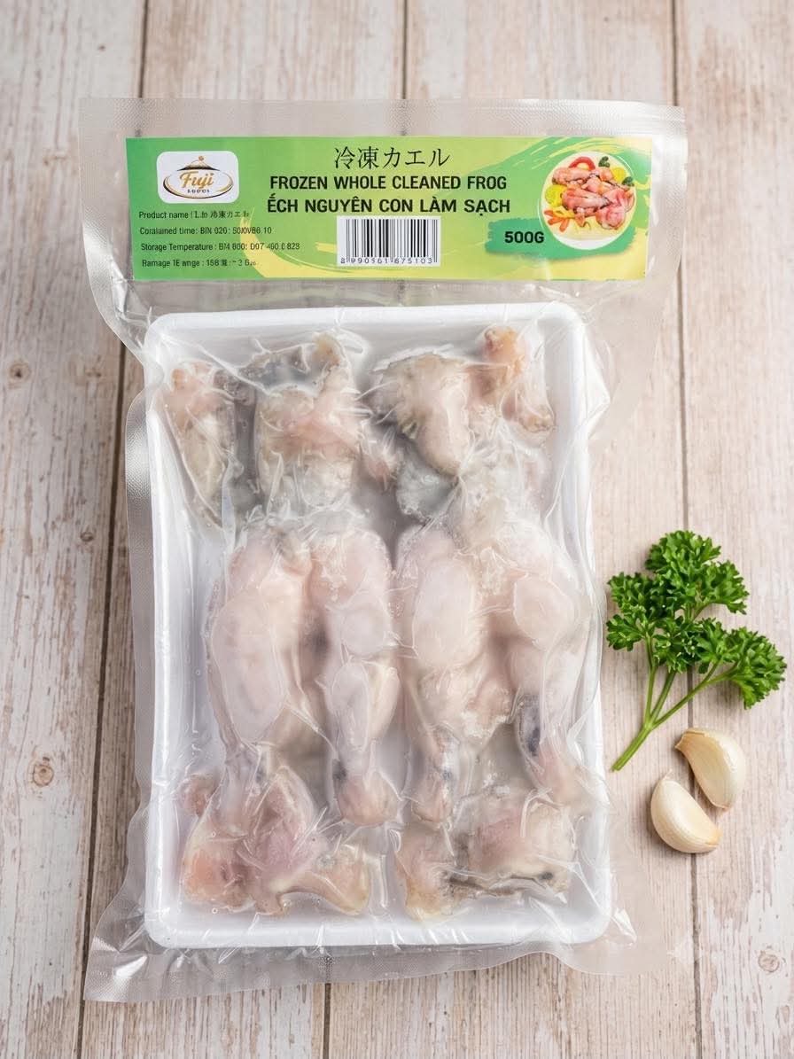 Ếch nguyên con làm sạch đông lạnh / Frozen whole cleaned frog — 500 g